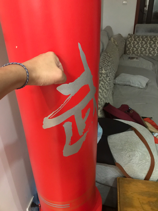家用散打搏击沙包，给儿子练习用的，现在已经...