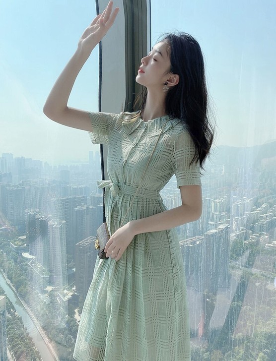 假两件套连衣裙女2021年夏季新款小个子系...
