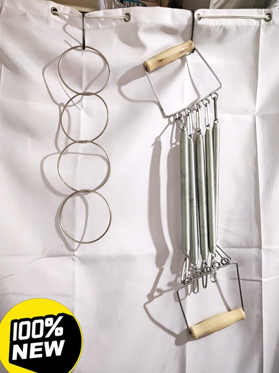 可交换弹簧拉力器扩胸器健身器材俯卧撑木柄拉...