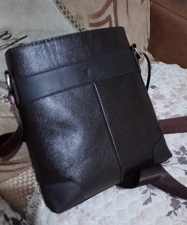 闲置袋鼠质感爆款男士公文包单肩包斜跨包手提...