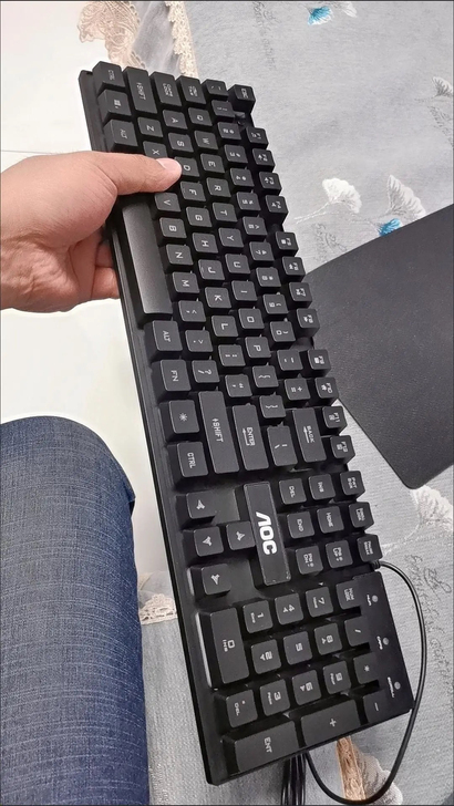 AOC键盘电脑台式笔记本机械手感通用有线U...