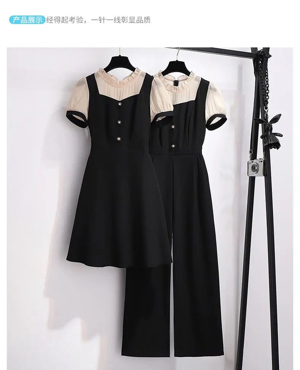 连衣裙背带裤女夏2021年新款洋气减龄阔腿...