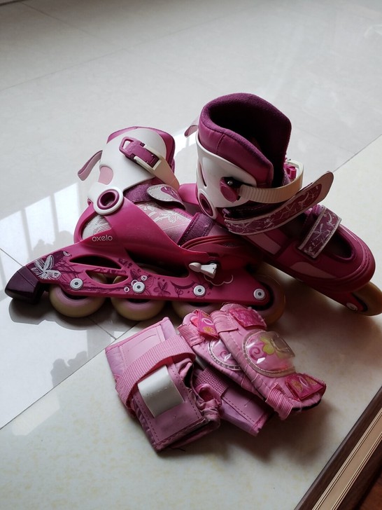 九成新,32-34可调节轮滑鞋,孩子长大了...