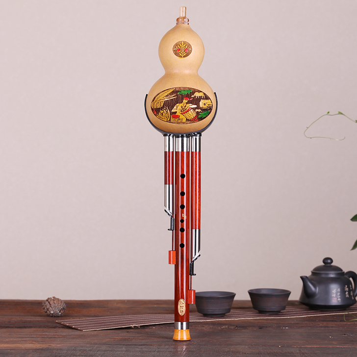 云南红檀木葫芦丝乐器初学c调降b调初学者成...