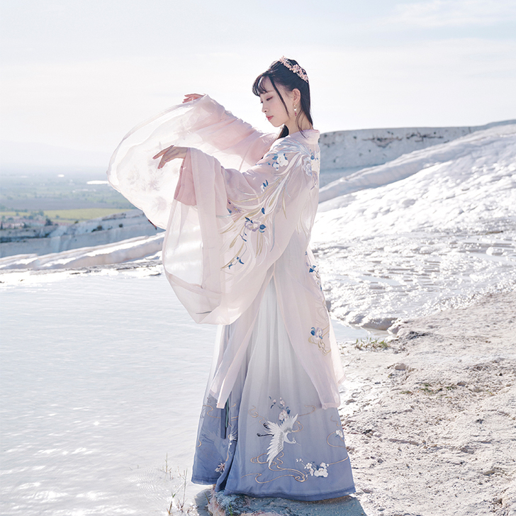 【十三余 小豆蔻儿】[千山鹭鸶] 广袖刺绣...