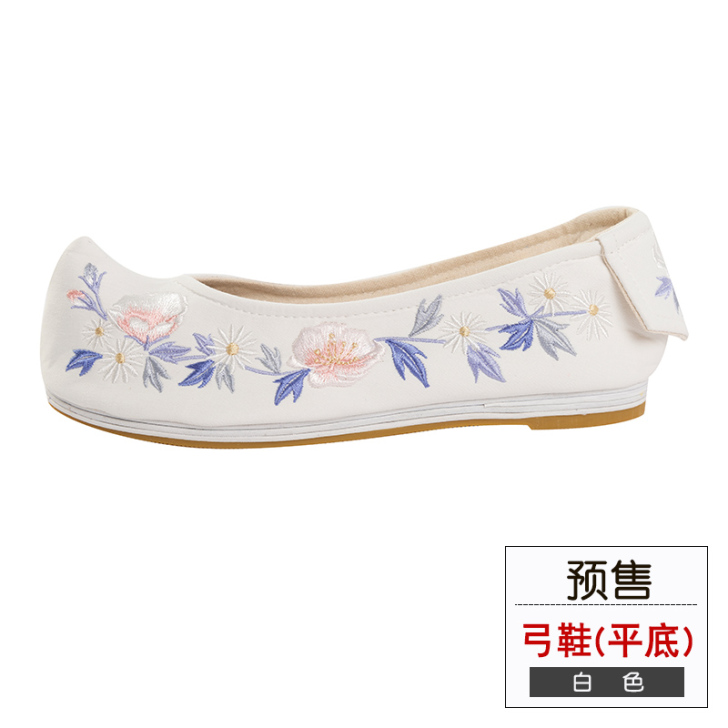 重回汉唐婉妆弓鞋绣花鞋女汉服原创坡跟内增高...