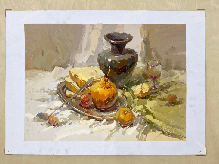 色彩，高考色彩作品，4开水粉画成品，无签名...
