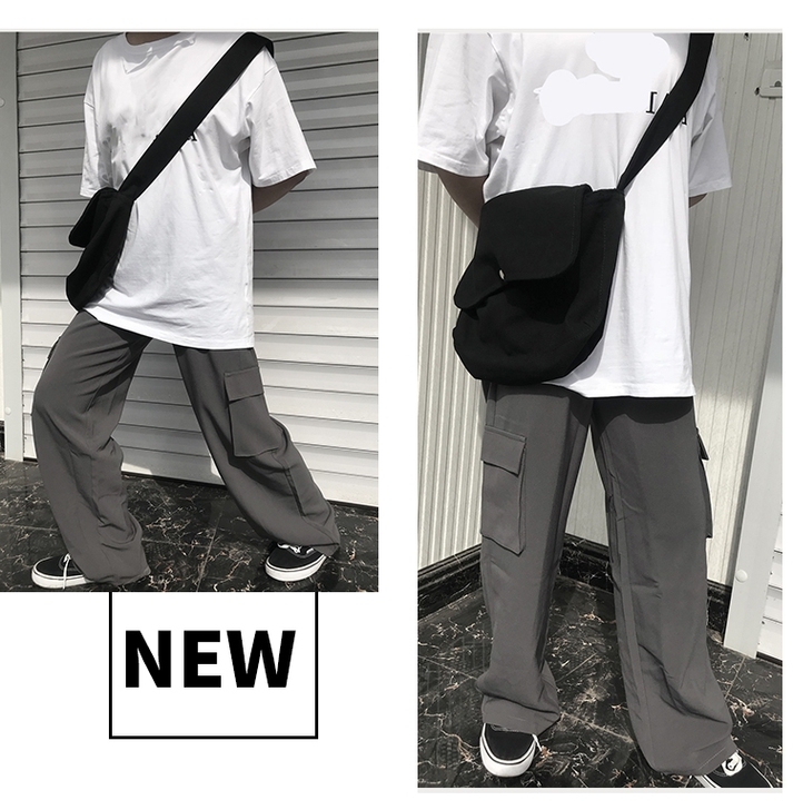 美式工装大口袋拖地裤子 复古old shc...
