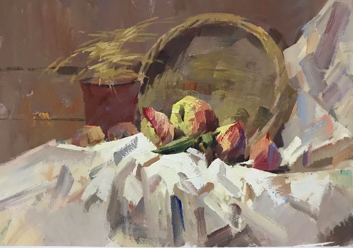 水粉画，尺寸4K，边界留白2厘米左右，自己...