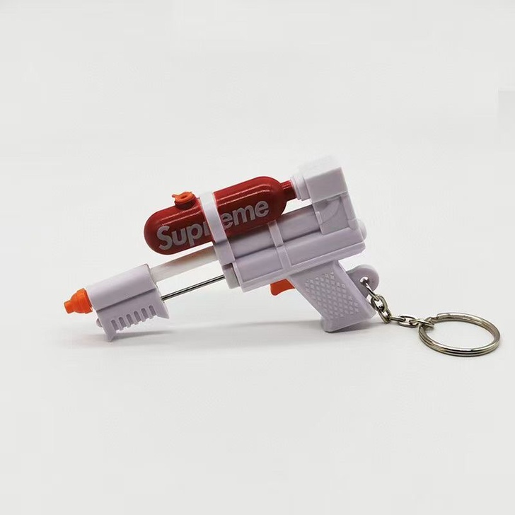 supreme水枪钥匙扣圈小号呲水迷你枪喷...