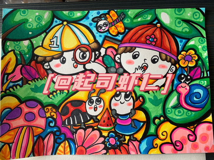 手绘各种绘画作品，儿童画、线描画、手抄报等。