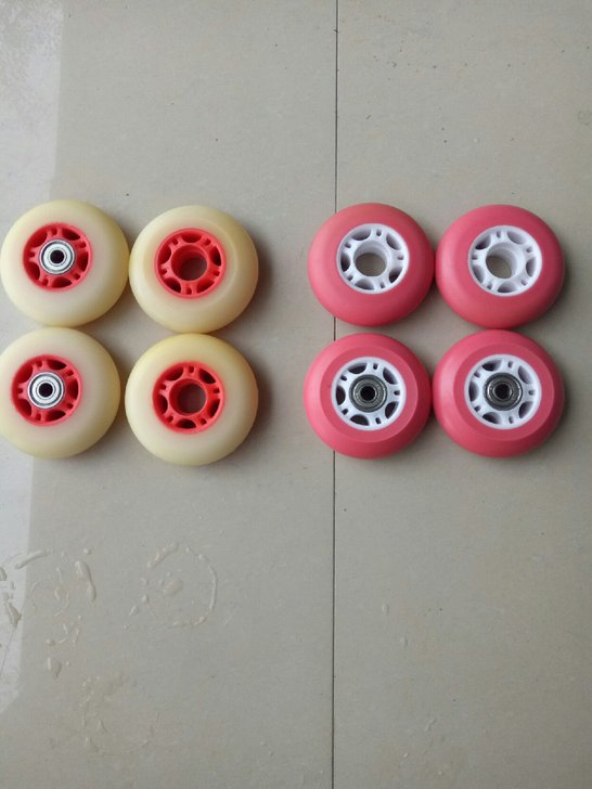 全新溜冰鞋轮《规格:红色76mm，灰白色8...
