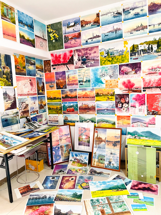 水彩画 最新作品   八开   超美的