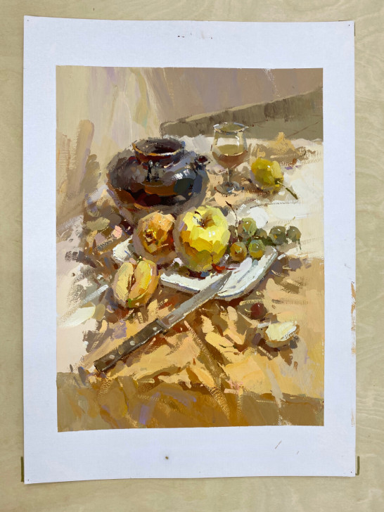 色彩，高考色彩作品，4开水粉画成品，无签名...