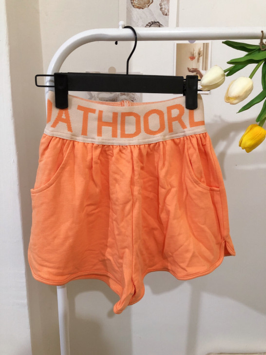 荧光彩色短裤女夏季2021新款韩版松紧带宽...