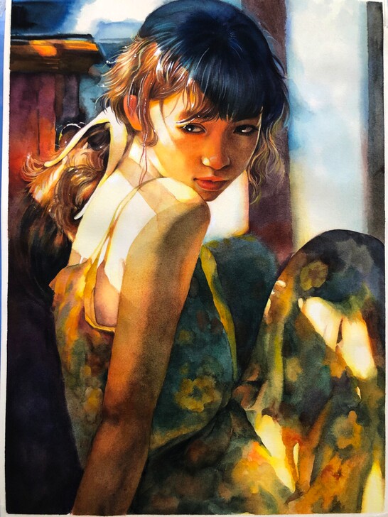 水彩，水彩画，水彩人物，水彩画定制，需要请...