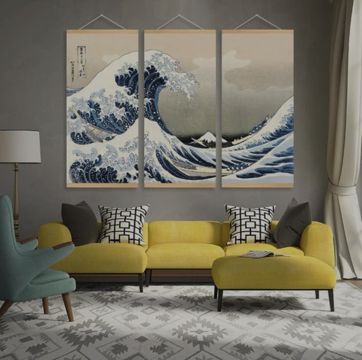 三联幅挂画单幅画面宽40厘米，防水艺术布/...