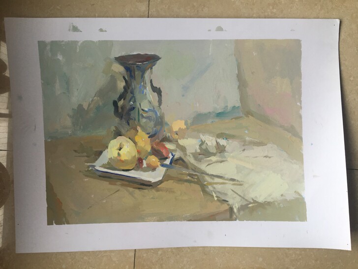 二开水粉画 原创作品 苹果原相机拍的