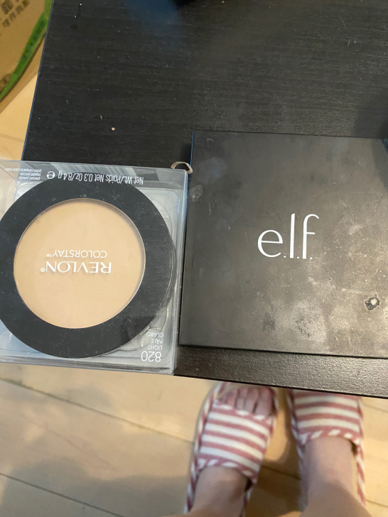 elf修容盘+露华浓粉饼，都全新
