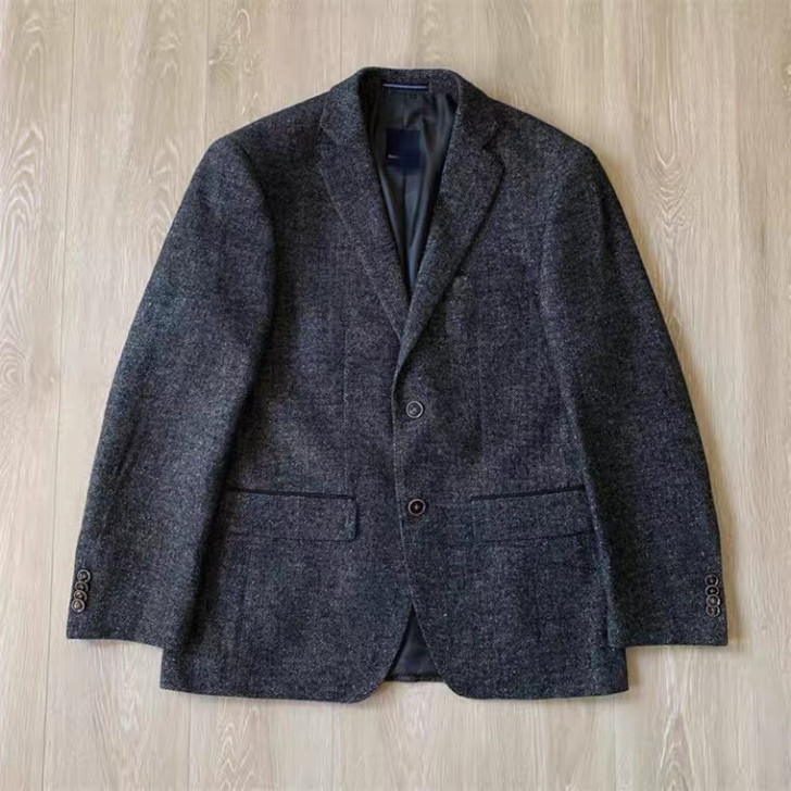 欧美羊毛西服西装人字纹 美式休闲男士 有大码