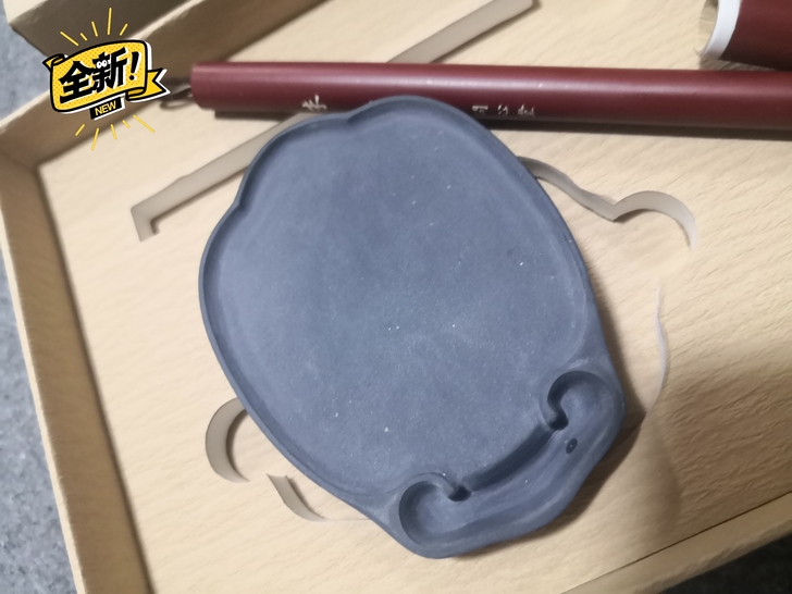 歙砚4寸蝉砚金星全新，这个没有上蜡和油，因...