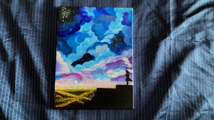 油画-尺寸30*40-《夜景》