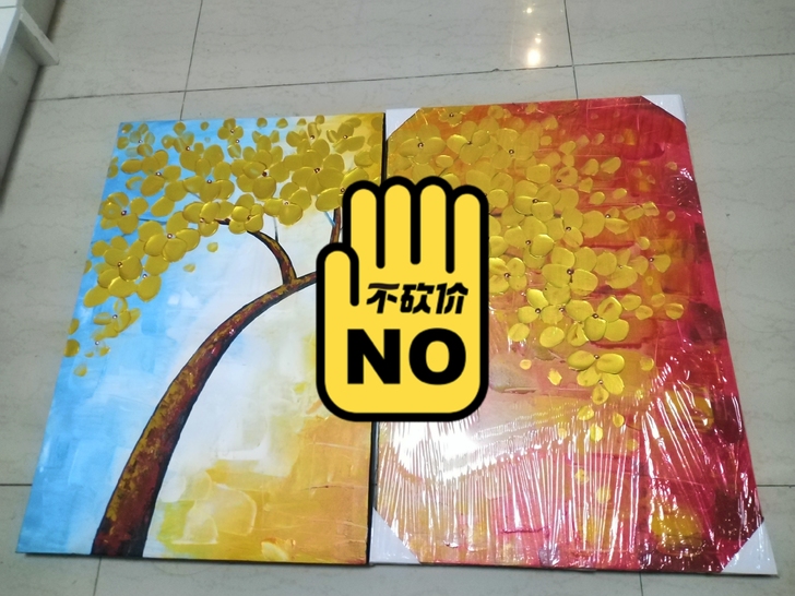 品牌2件手绘油画，全新未用过，买多了，喜欢...