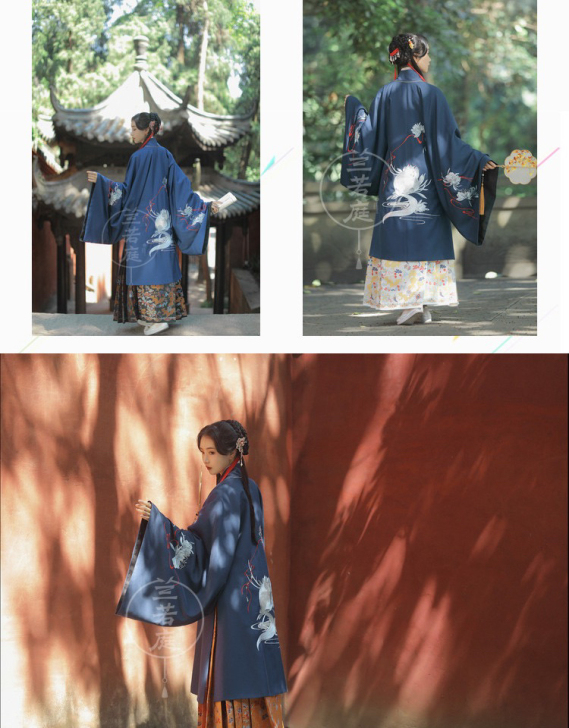 兰若庭 汉服 乘黄 明制 披风 绣花 大袖