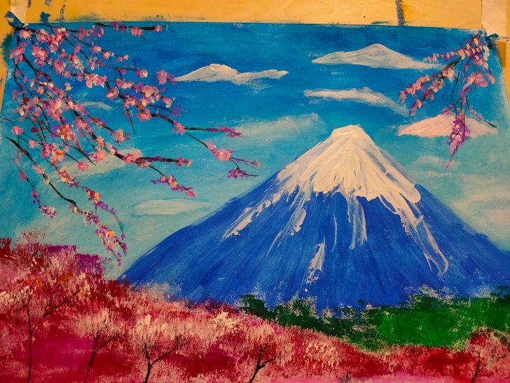 代画富士山，纸张要多大有多大，20包邮