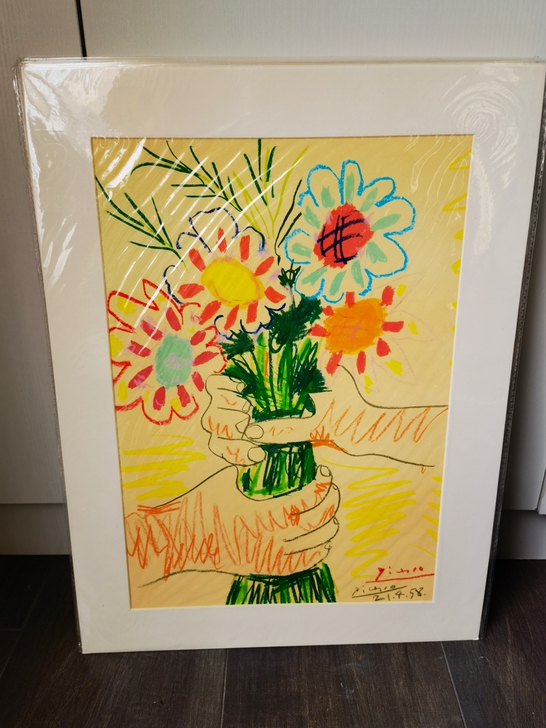 绝版印刷油画布油画，配高端卡纸外框，画面很...
