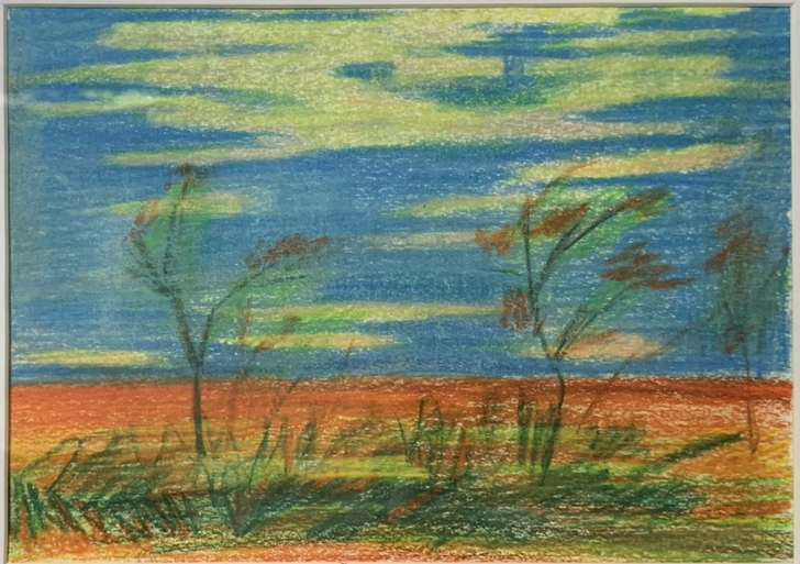 彩铅手绘画，装饰画，已装裱。