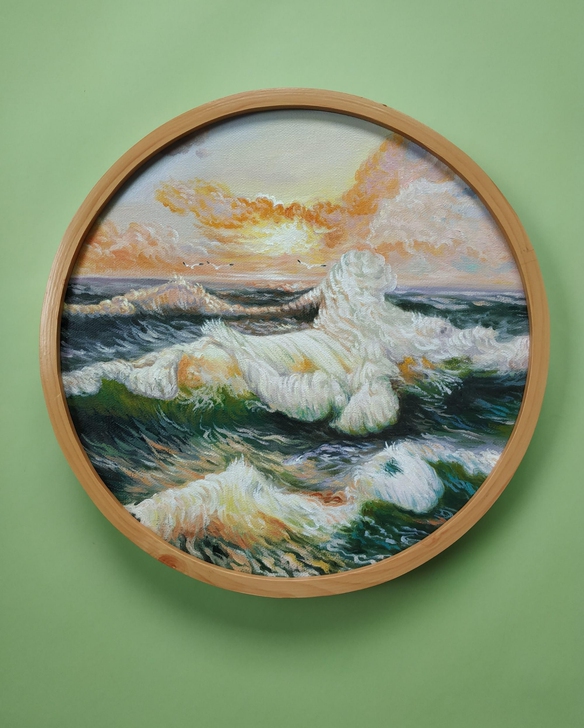纯手绘油画，40cm，一幅180元，专业亚...