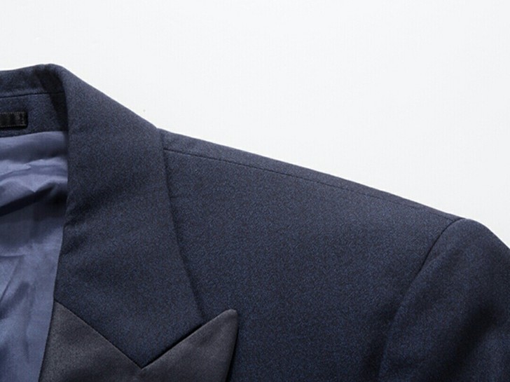 全新男士西服，藏蓝色。面料100%羊毛，时...