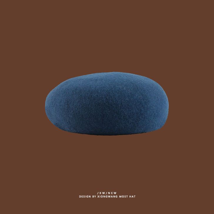 法国名媛风羊毛贝雷帽女复古毛呢文艺气质款画...