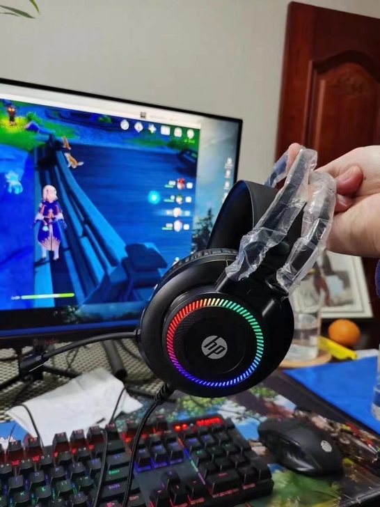 全新原装正品惠普耳机,7.1声道电竞版发光...