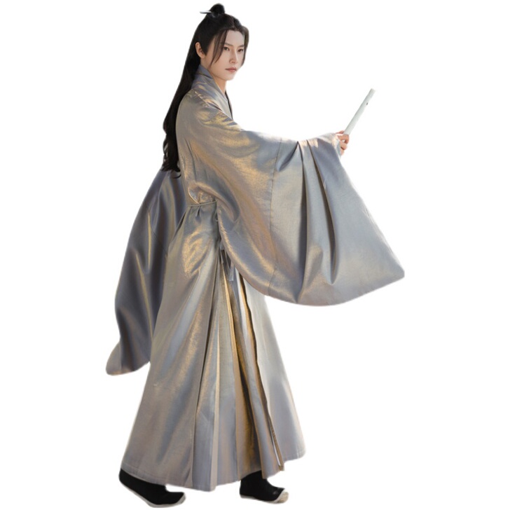 汉境原创汉服男款明制道袍正版春夏洒金汉服薄...
