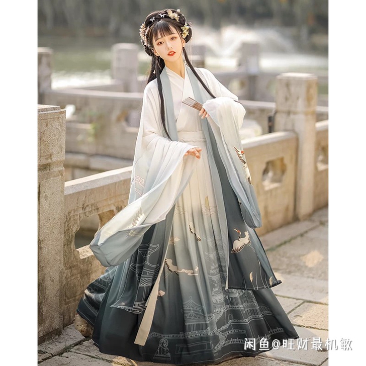 滕王阁汉服女正品原创中国风晋制白菜全套齐腰...