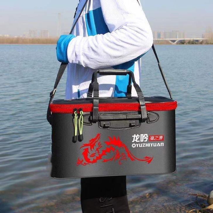 50cm活鱼桶鱼护桶打水桶折叠钓鱼桶 加厚...