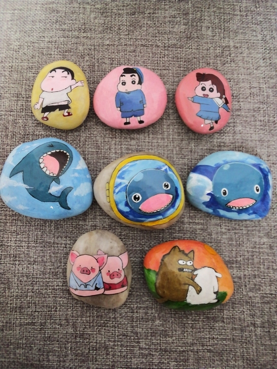 石头画摆件压书石