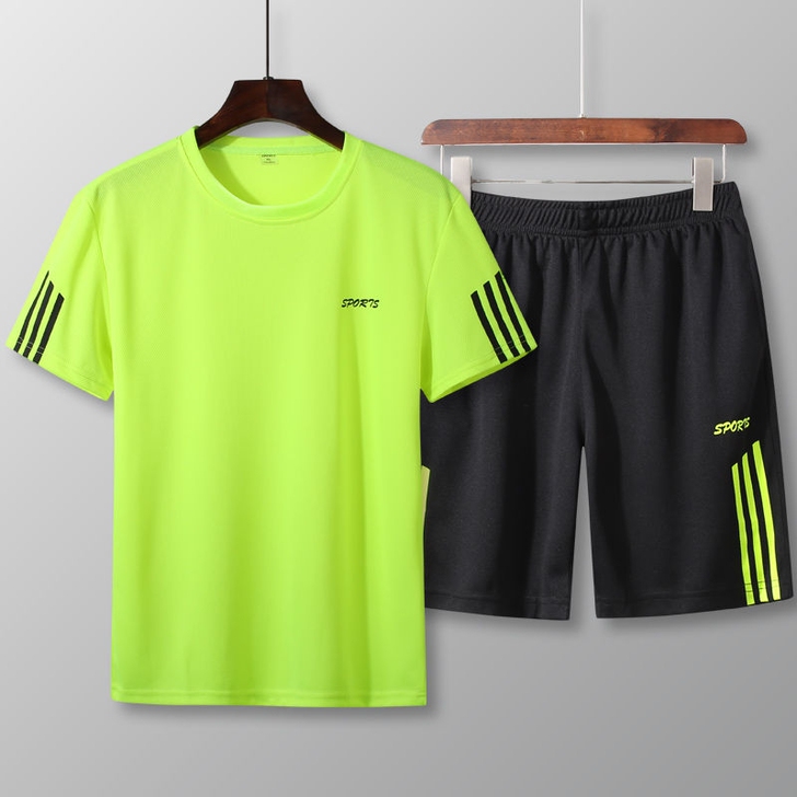 胖子套装加肥加大码夏季男士休闲运动套装T恤...