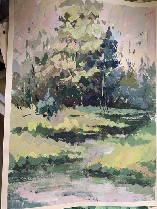 水粉风景画静物画色彩水彩定制代画宏村写生太...