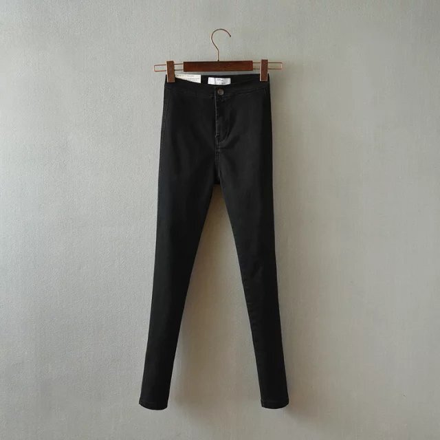 欧美范AA高腰小脚牛仔裤女显瘦百搭弹力水洗...