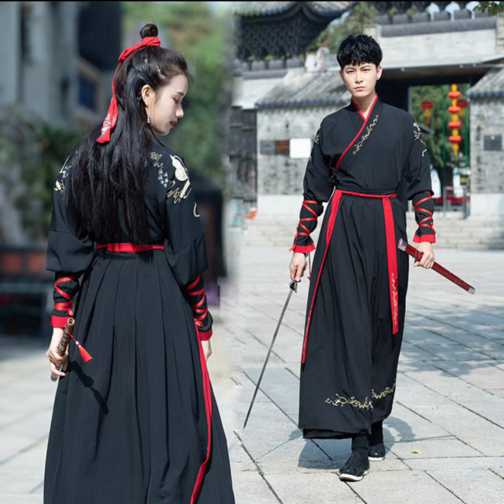 汉服侠客风格黑色男女款2x3x170身高1...