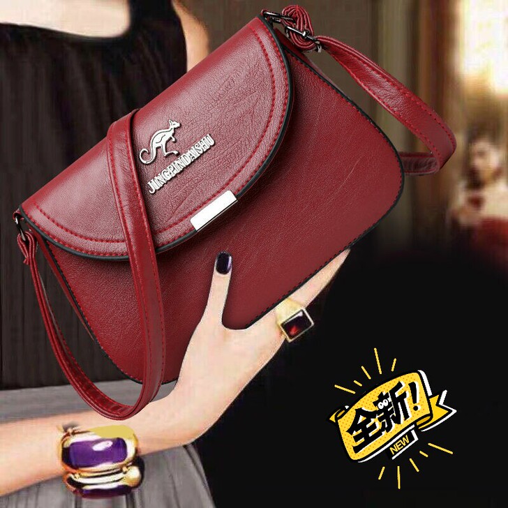 【商场倒闭半价出售】袋鼠真皮质感包包单肩包...