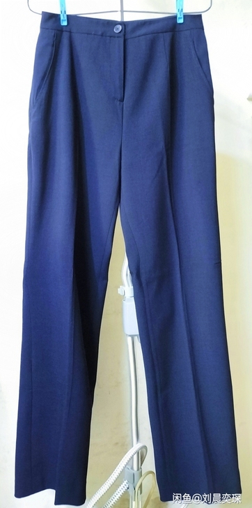 女正装西裤工装裤，藏蓝色，直筒型，L码，腰...