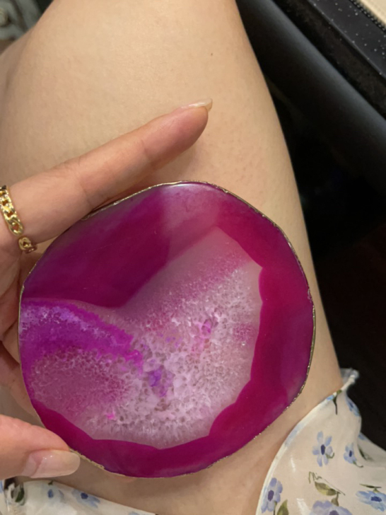 美甲工具拍摄道具指甲展示板调色盘天然石金边...