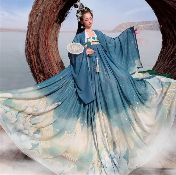 原创汉服女正品【远山亭】齐胸6米襦裙日常汉...