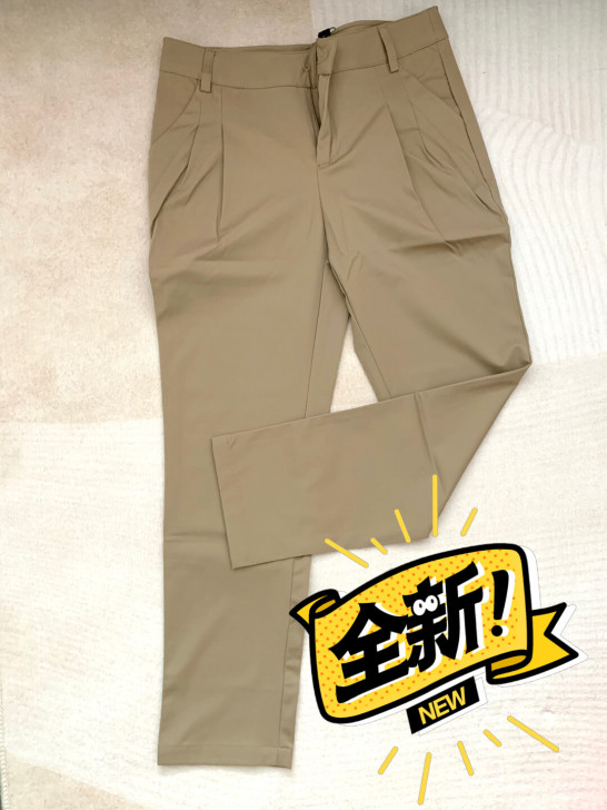 卡其色休闲九分裤 女