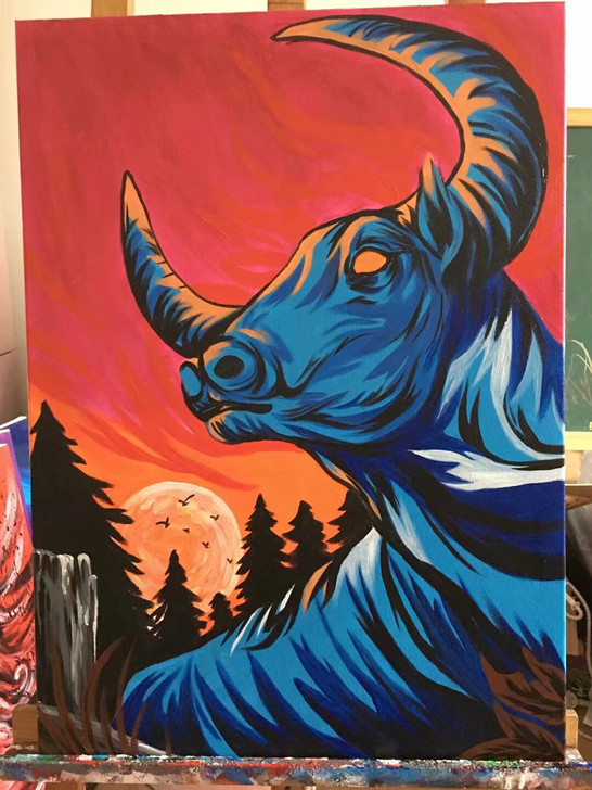 油画 50/70尺寸 纯手绘 油画布背面是...