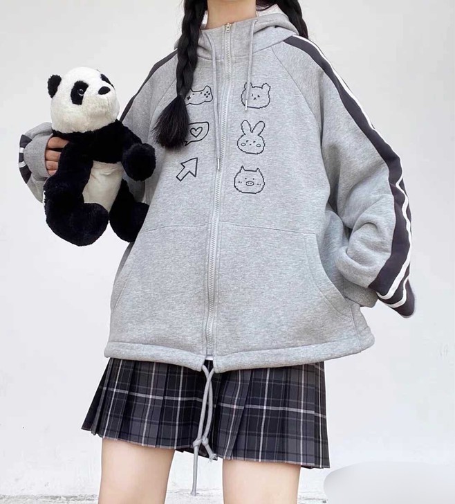 DOLL原创 电子宠物 印花可爱卫衣开衫百...